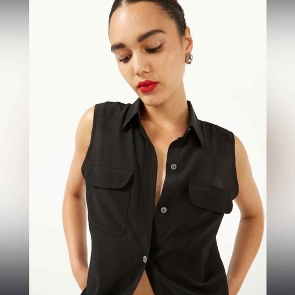 Equipment silk sleeveless blouse size large - Picture 4 of 10